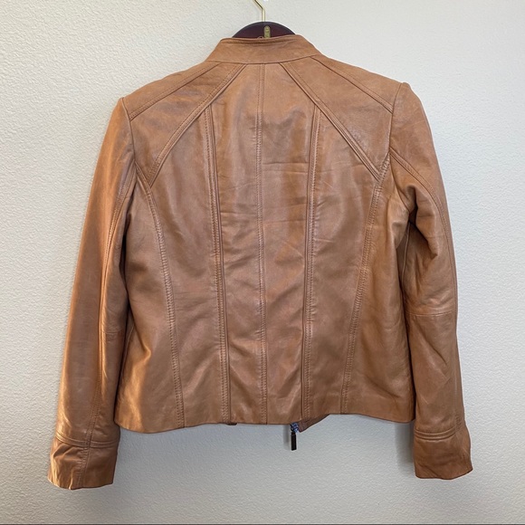 Bernardo 100% Genuine Leather Jacket Brown Size M - Picture 10 of 10